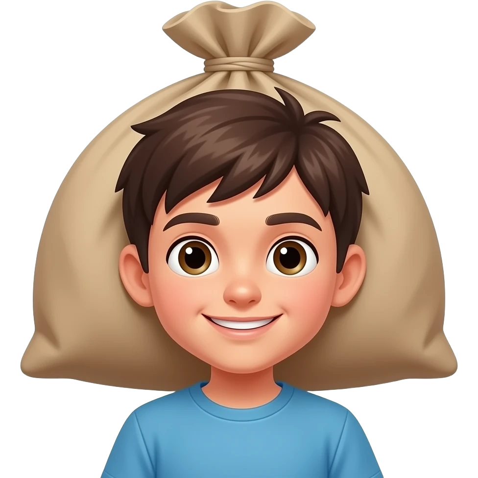 ragazzo con un sacchetto in testa emoji