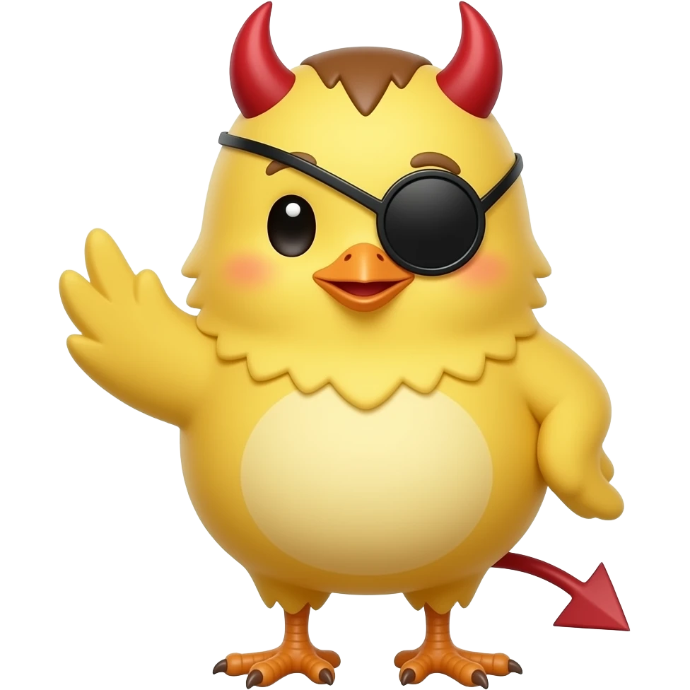 chick devil monocle emoji