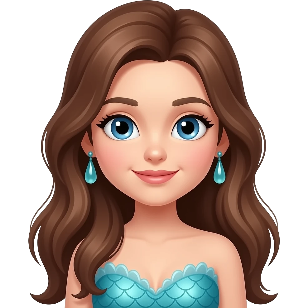Braun haare blue eyes mermiad emoji