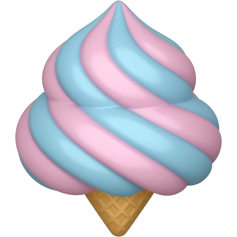 Waffle cotton candy pink the blue emoji