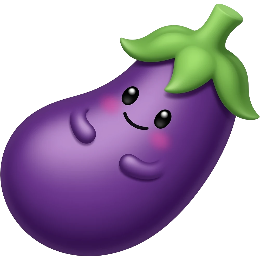 Kawaii Eggplant emoji