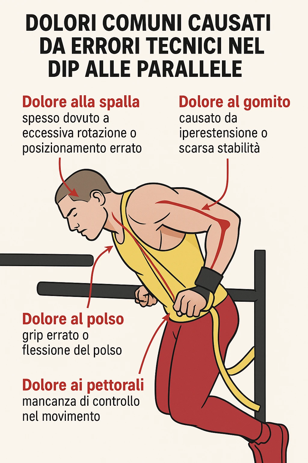 Dolore nel dip per errori di tecnica, facciamo capire bene i dolori in italiano emoji