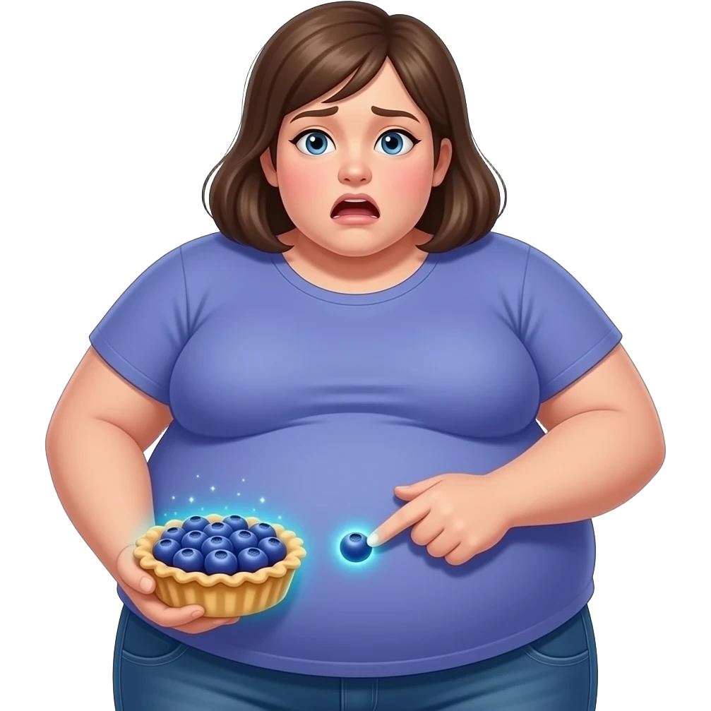 Girl got hugely fat after eating a magical inflation blueberry pie,then her giant stomach groans saying I am so full,some soft tickles for that cute bellybutton. emoji