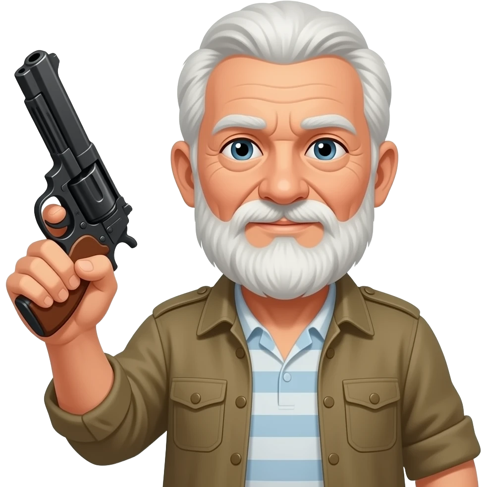 a old man holding gun emoji