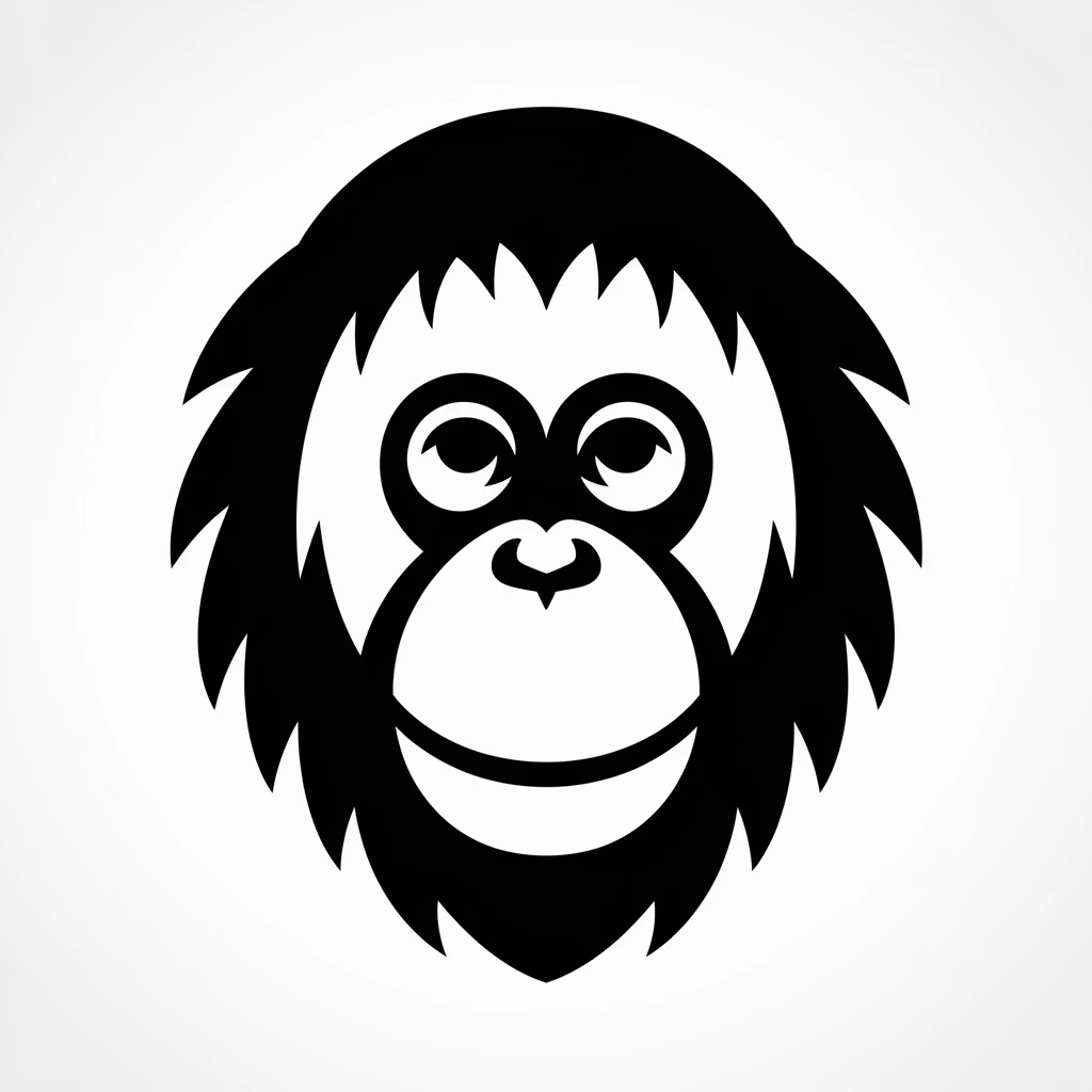 Orangutan icon black silhouette emoji