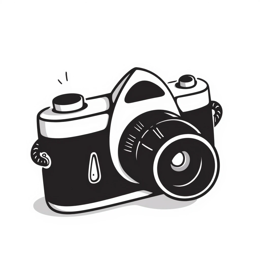 camera, hand drawn doodle style emoji