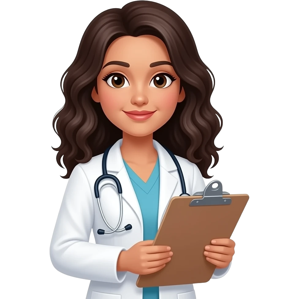 Fisioterapeuta mujer con cabello ondulado emoji