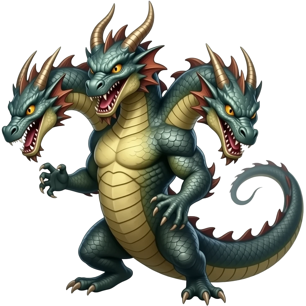three headed hydra dragon emoji