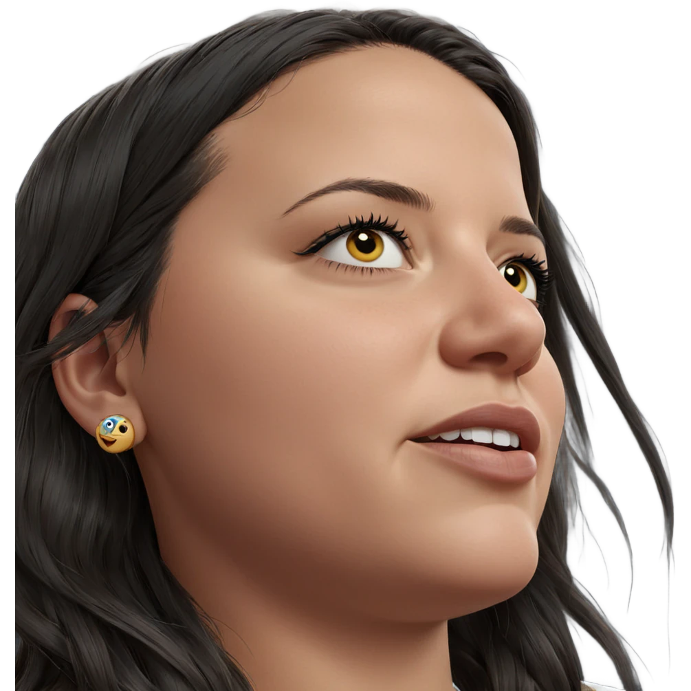 portrait of a girl with earrings emoji