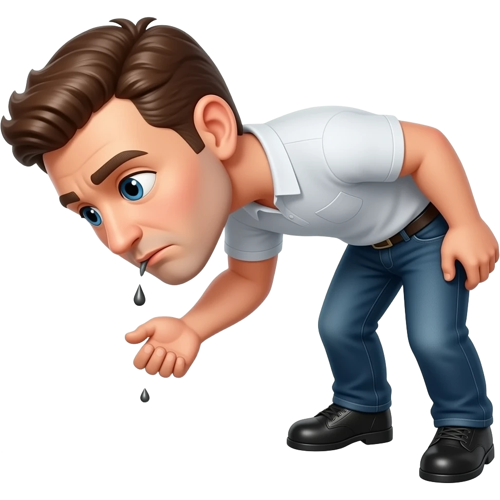 a man spitting on a swastika emoji