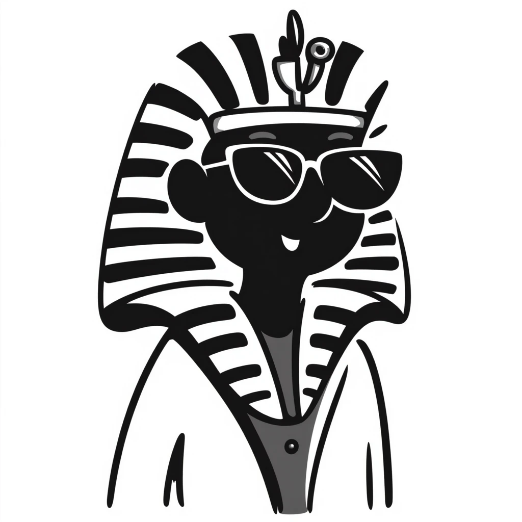 pharaoh with sunglasses and black skin emoji