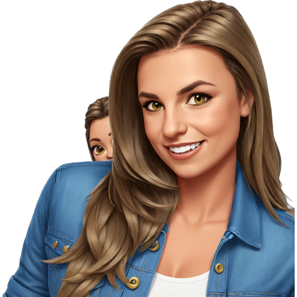 smiling girls in denim jackets emoji