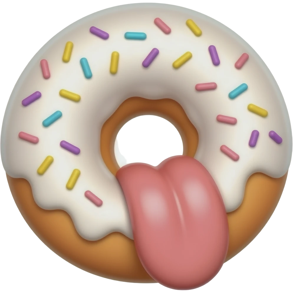sexy donut cream with a tongue licking inside hole emoji