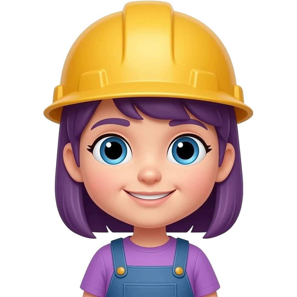 purple female Construction Kid front facing emoji