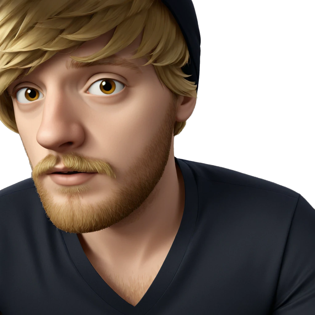 blonde boy with beard portrait emoji