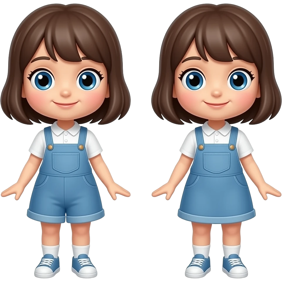 Cute rubber mascot girl transformation emoji