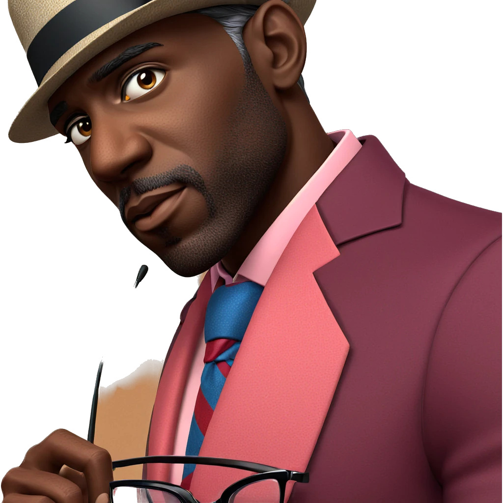 dapper dark-skinned gentleman portrait emoji