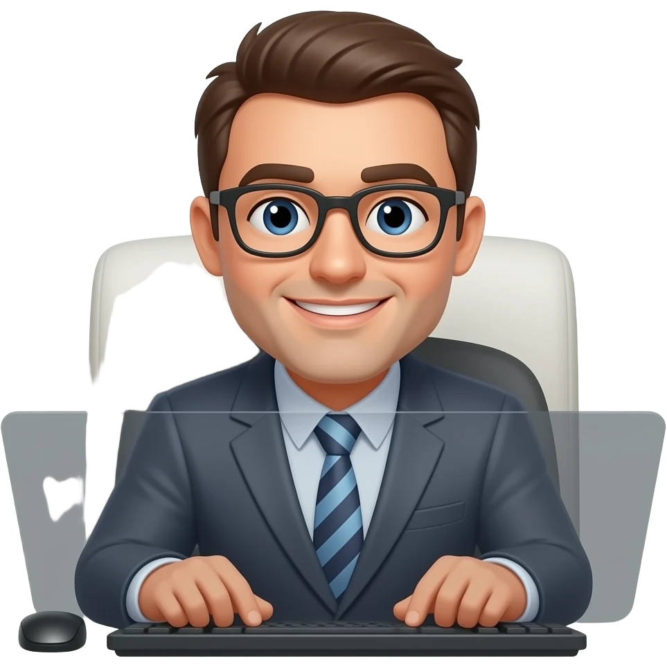 emoji hombre sentado en la computadora emoji