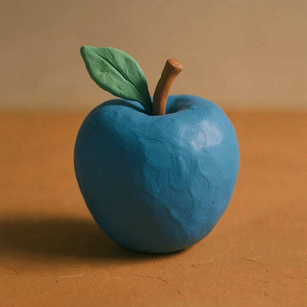 Une pomme bleu emoji