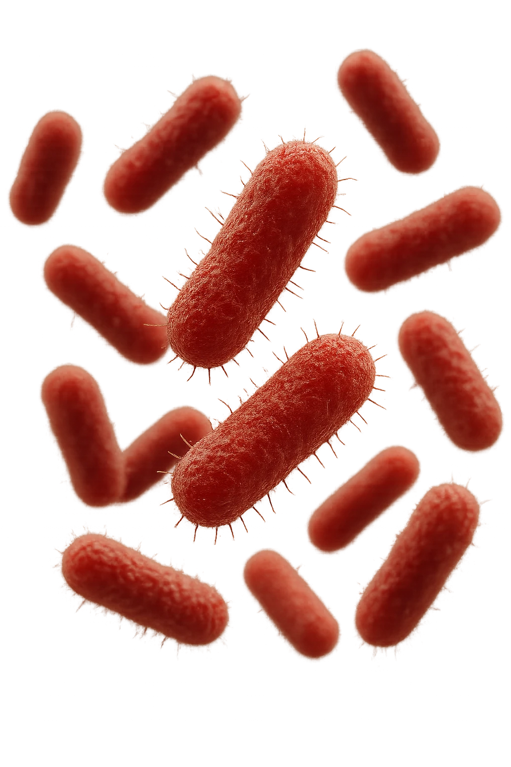 batteri intestinali anatomici realistici rossi fluttuano in aria, iperrealistico 4k emoji