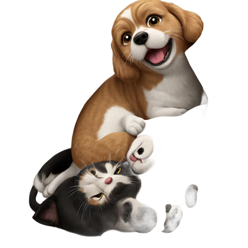 cats and dogs in box emoji