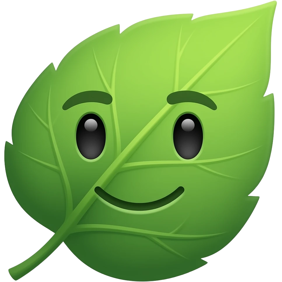 leaf with face emoji