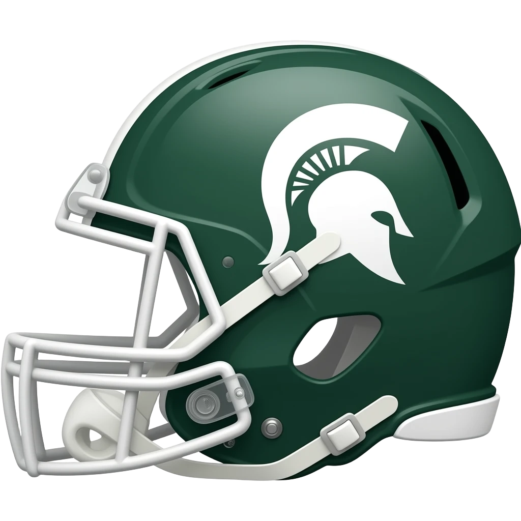A green Michigan state spartans helmet side profile emoji