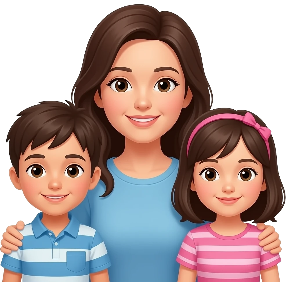 Maman solo de 3 enfants 1 garçon et 2 filles emoji