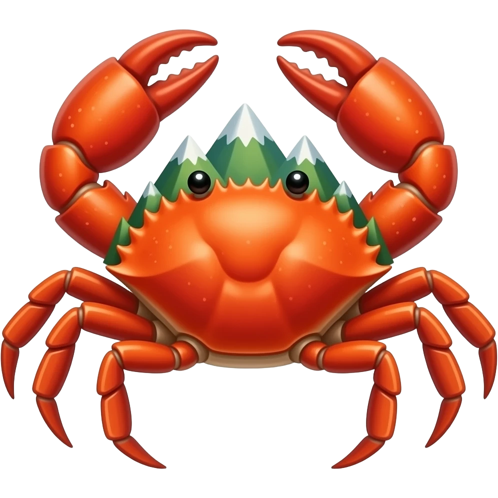 A crab with a mountains on his back emoji