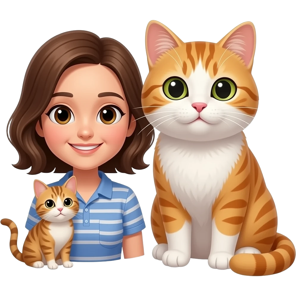 Small cat and big cat lovers emoji