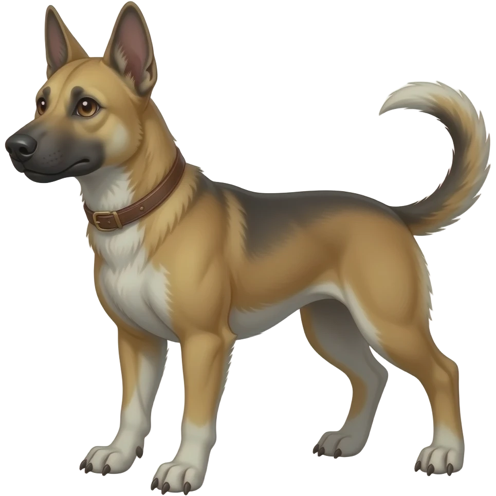 4-legged digitigrade landhai-sharpedo-houndoom-hybrid-fusion-creature, full body emoji