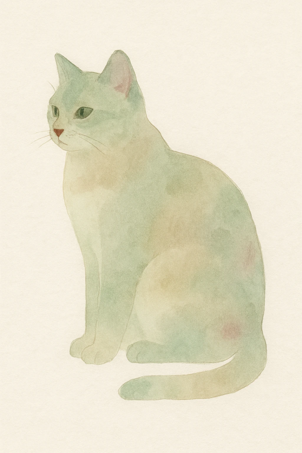 realistic cat, watercolor art style emoji