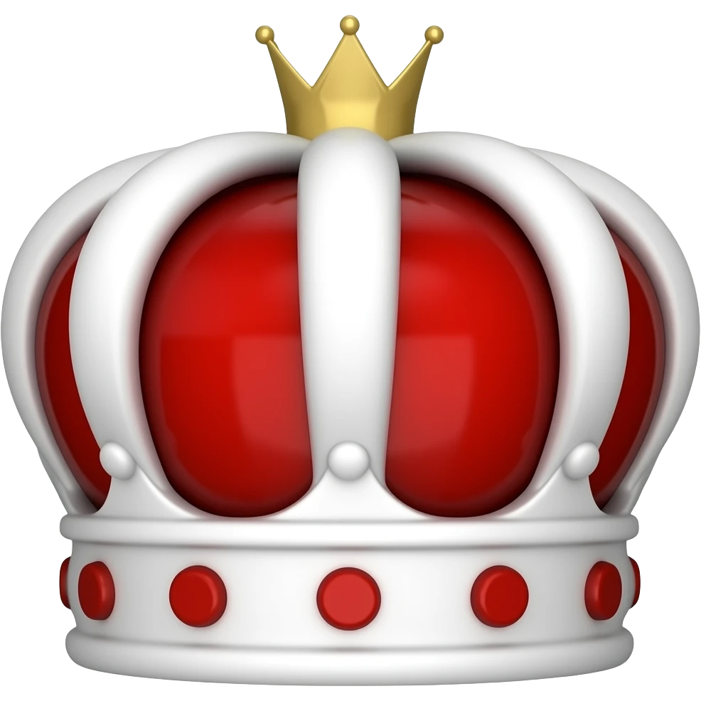 red and white crown emoji