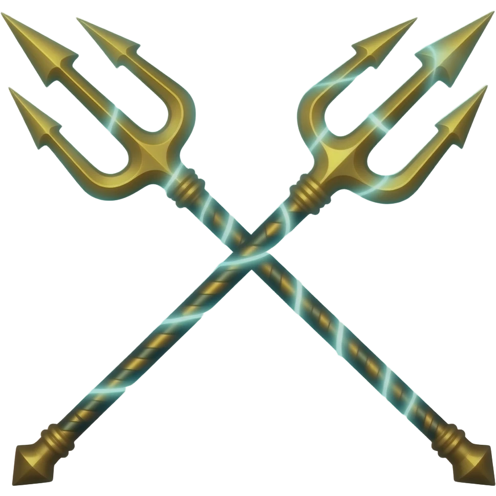 two Aquaman trident magic emoji