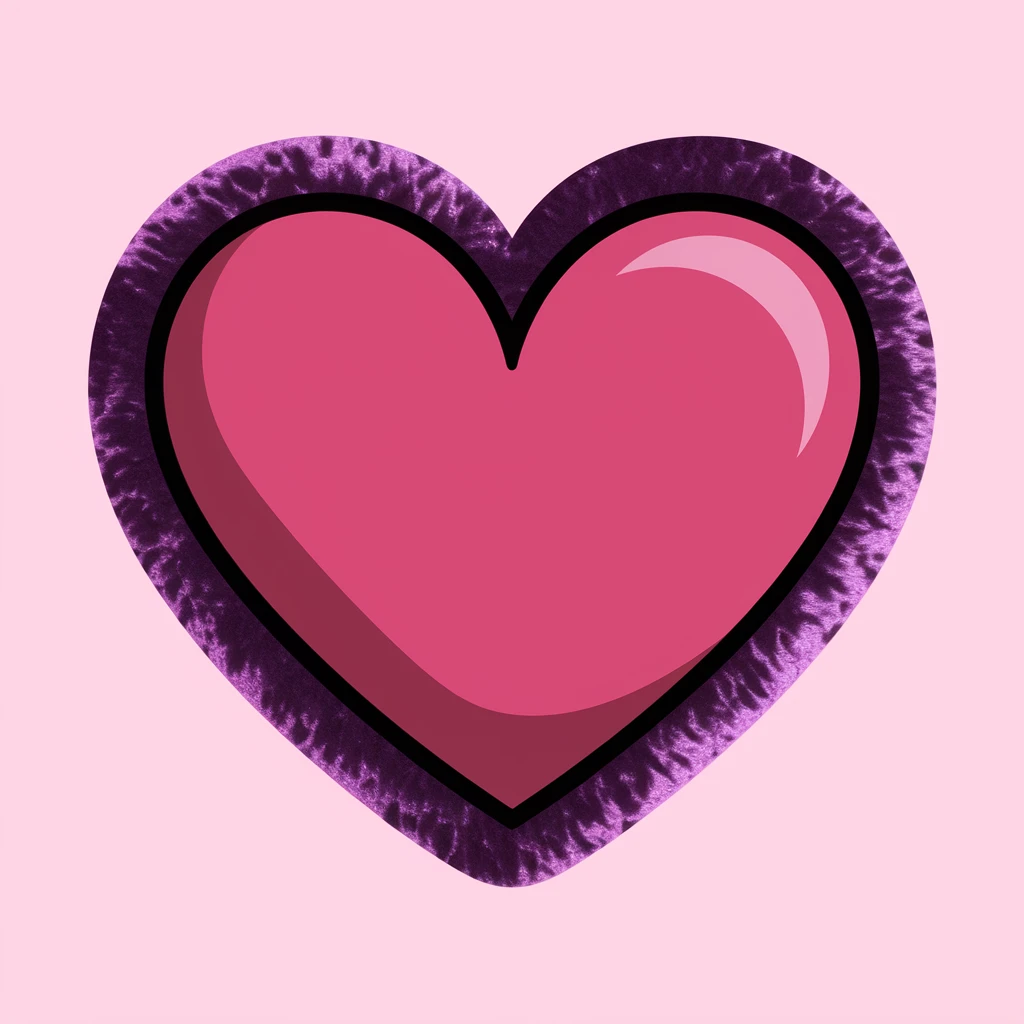 heart with a velvet flocked border emoji