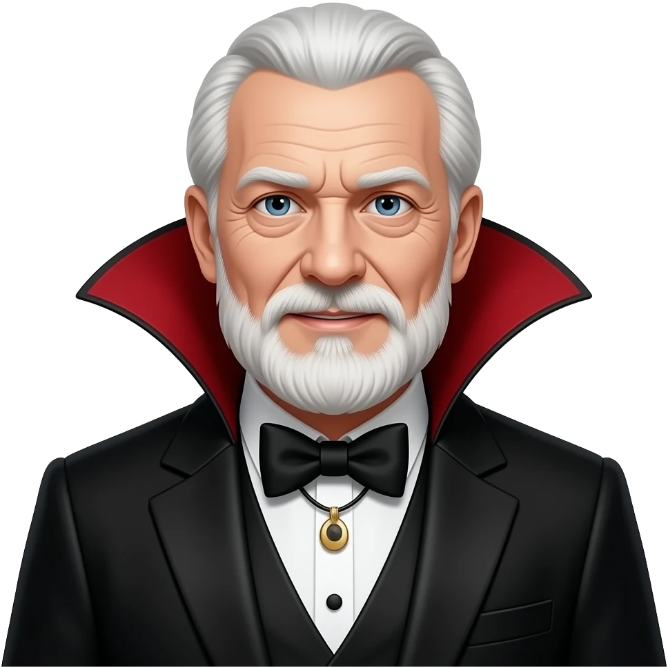 elder man wear black vampire dress emoji