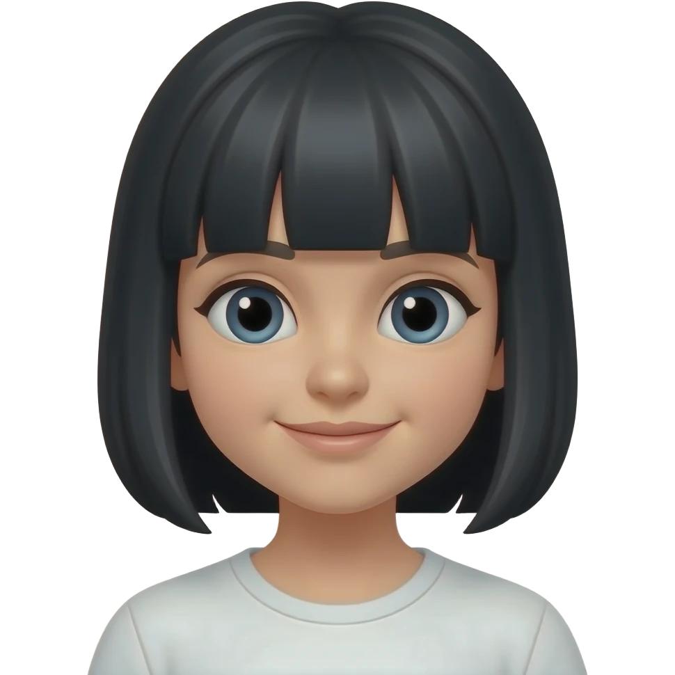 Girl with black hair bending over emoji