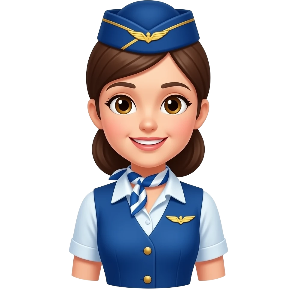 Flight attendant uniform, no face emoji
