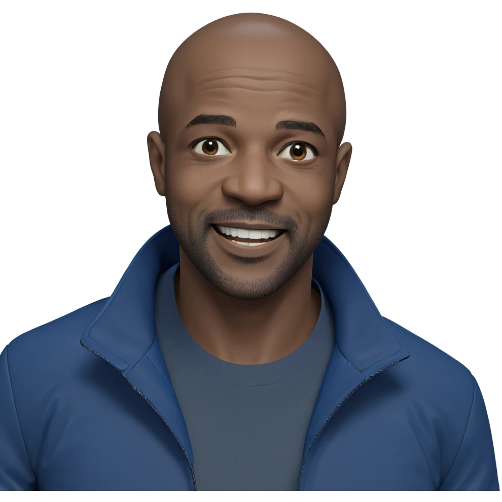 smiling man in blue jacket emoji