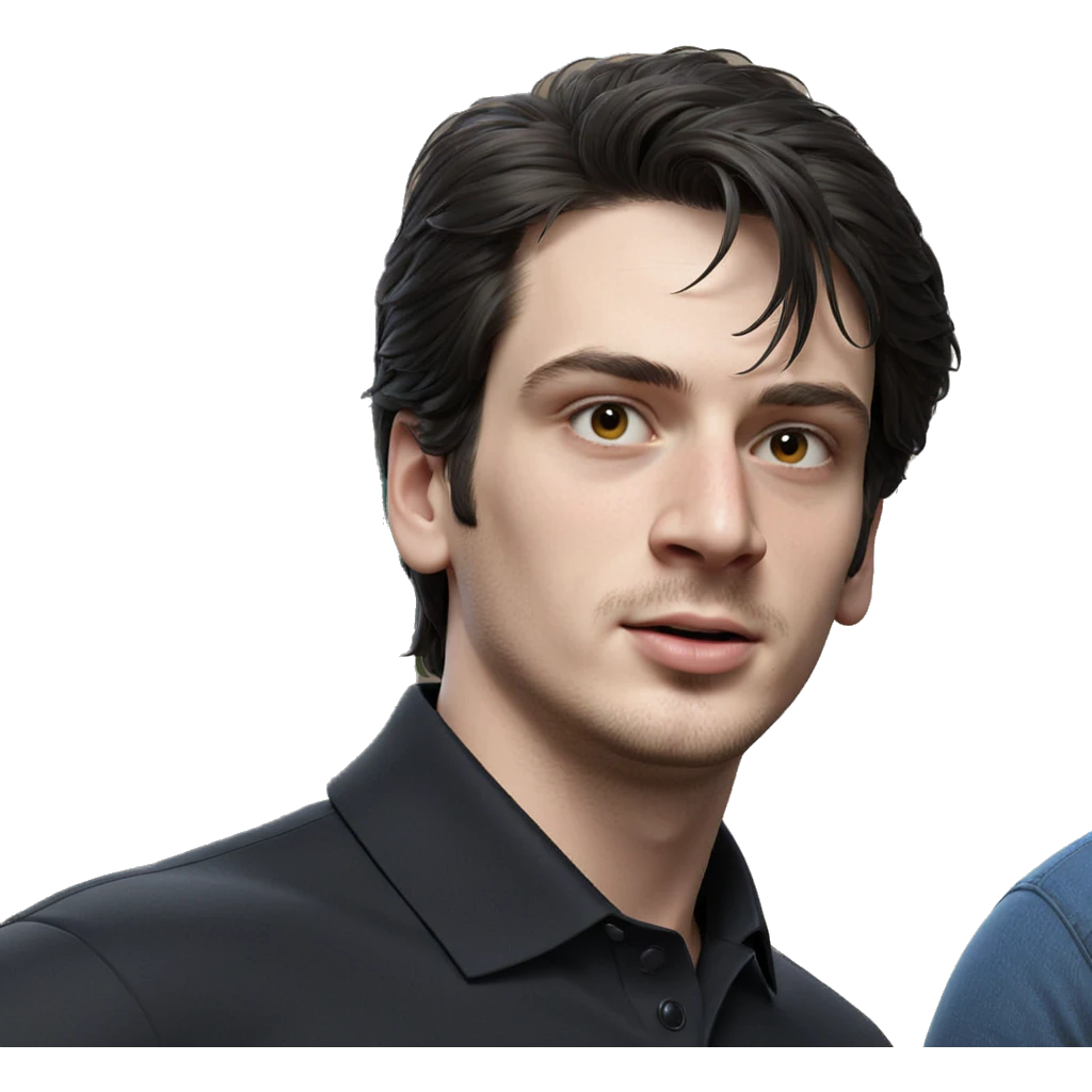 male in black shirt portrait emoji
