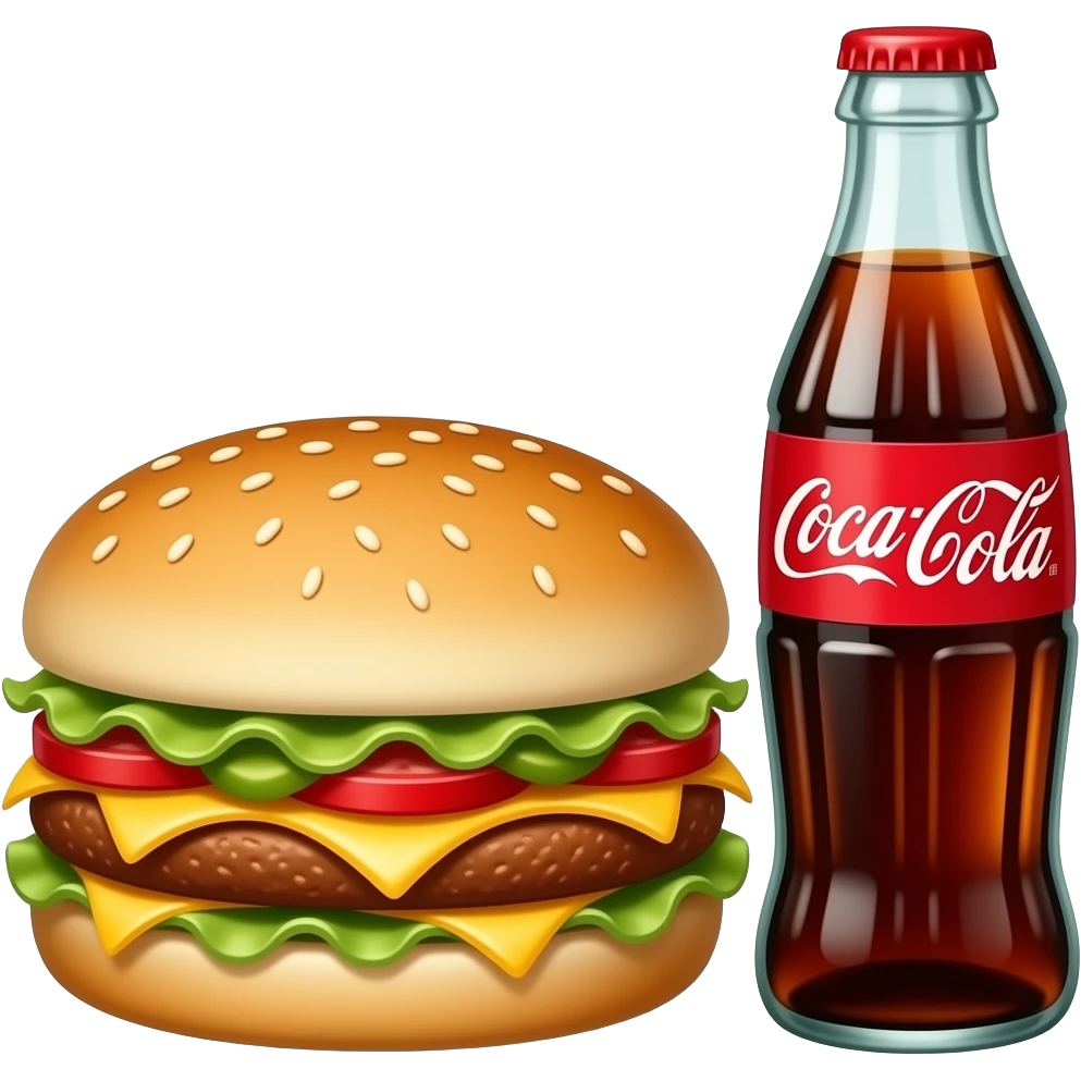 Emoji  de una comida mexicana y Coca-Cola emoji