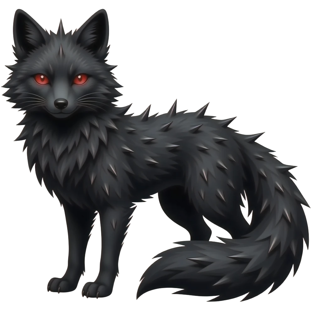 Pitch Black gothic edgy fox emoji