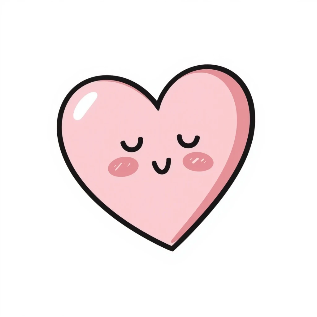 pink sticker playful hand drawn doodle heart emoji