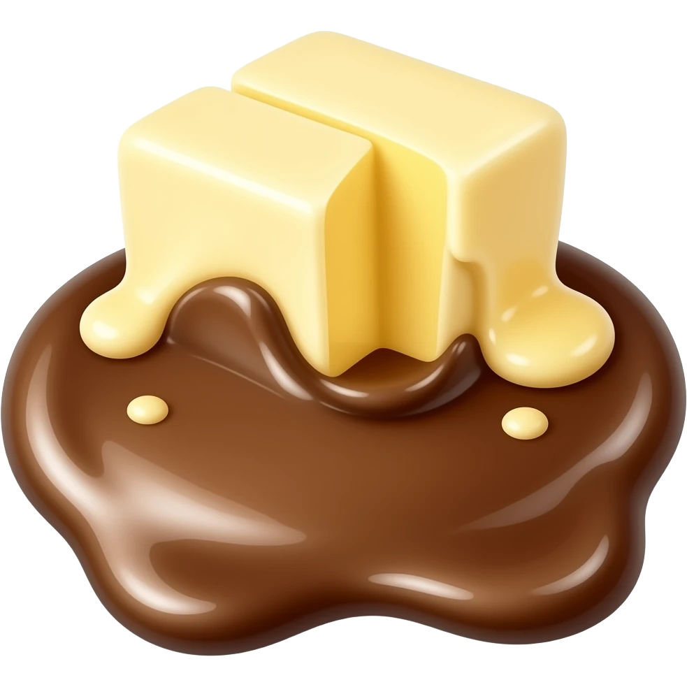 mixing melted butter and chocolate emoji