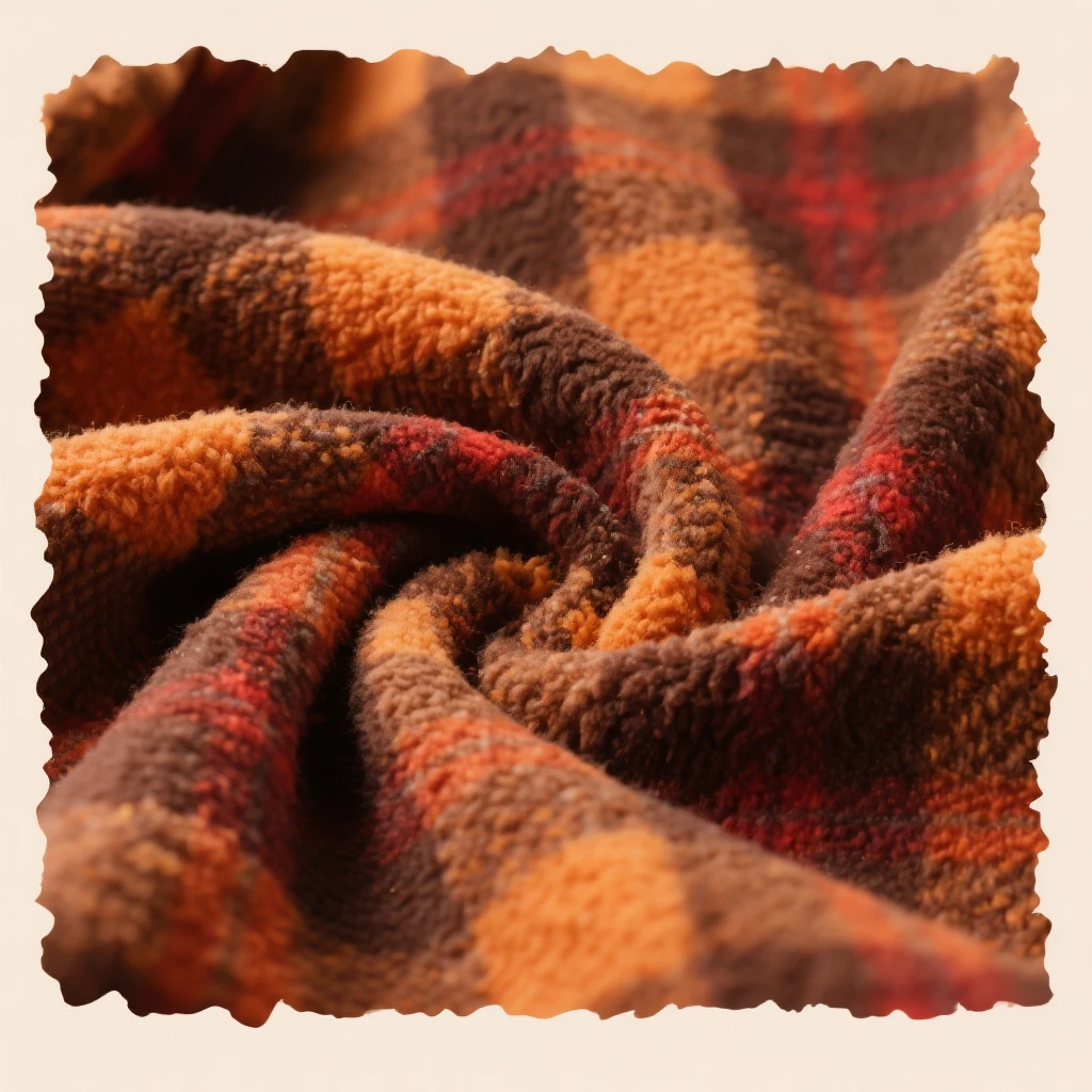 cozy autumn plaid pattern, flannel fabric texture, brown orange red, rustic fall background, soft textile look emoji