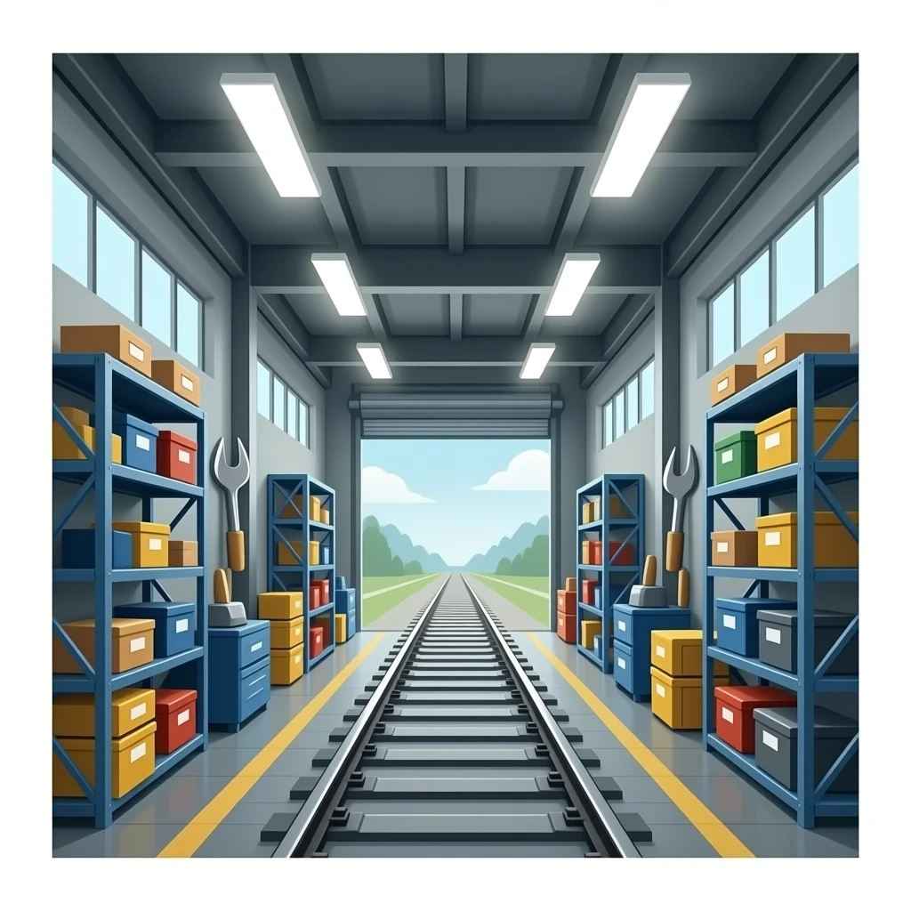 inside a train maintence depot, no trains, no rain emoji