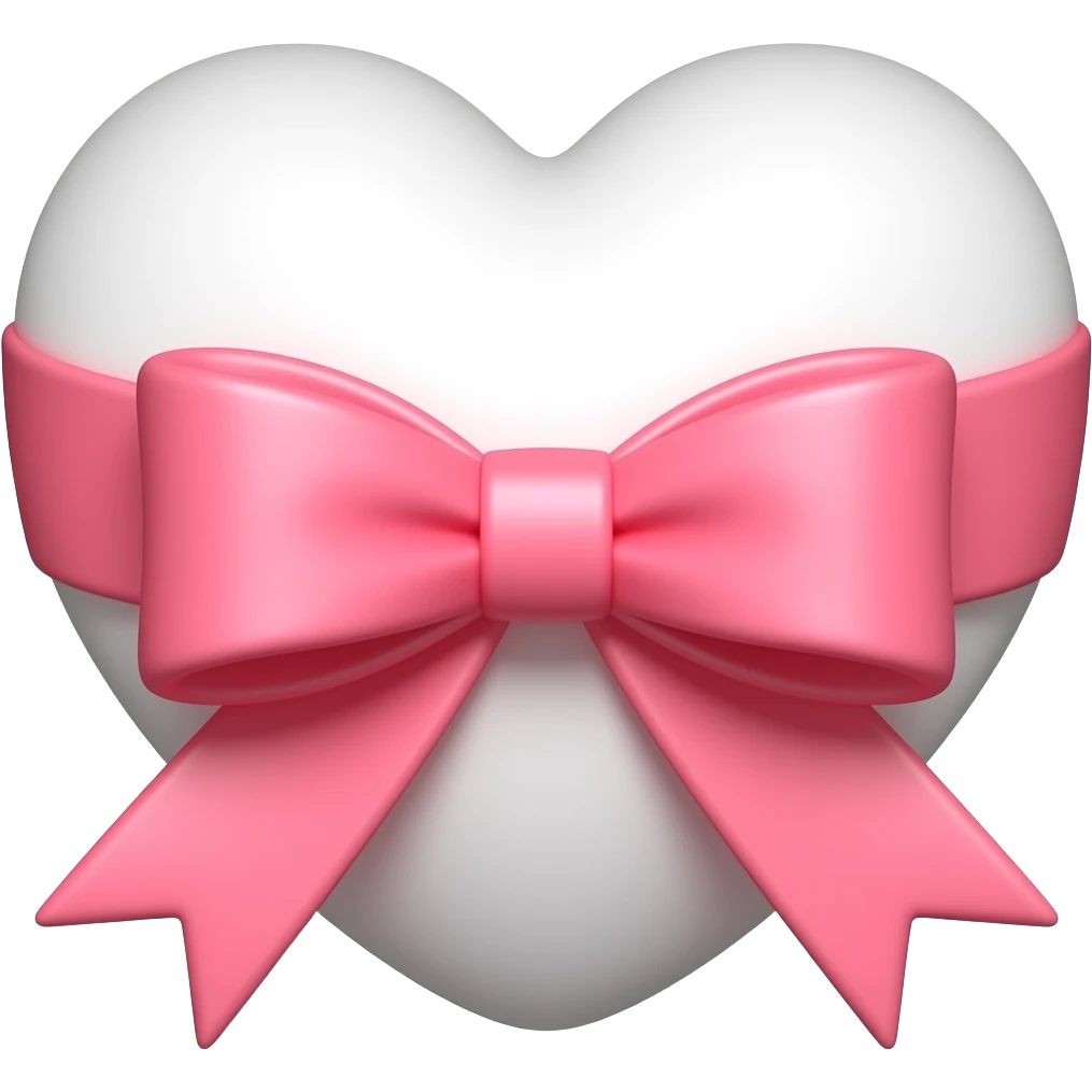 Coração com laço fofo rosa e vermelho emoji