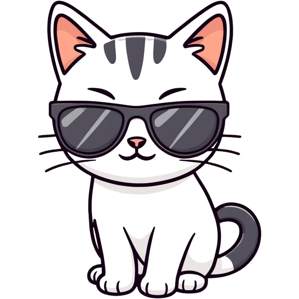 Cat with sunglasses emoji