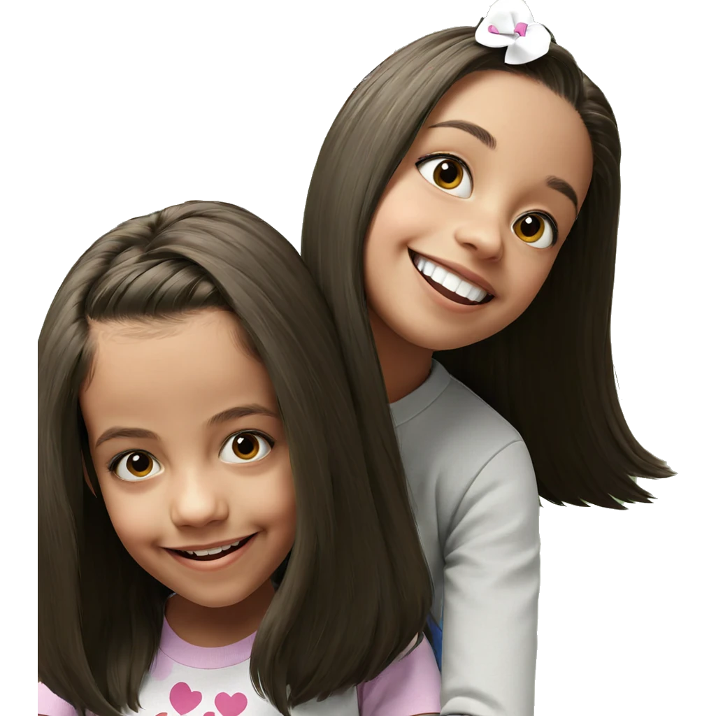 smiling girls with long hair emoji