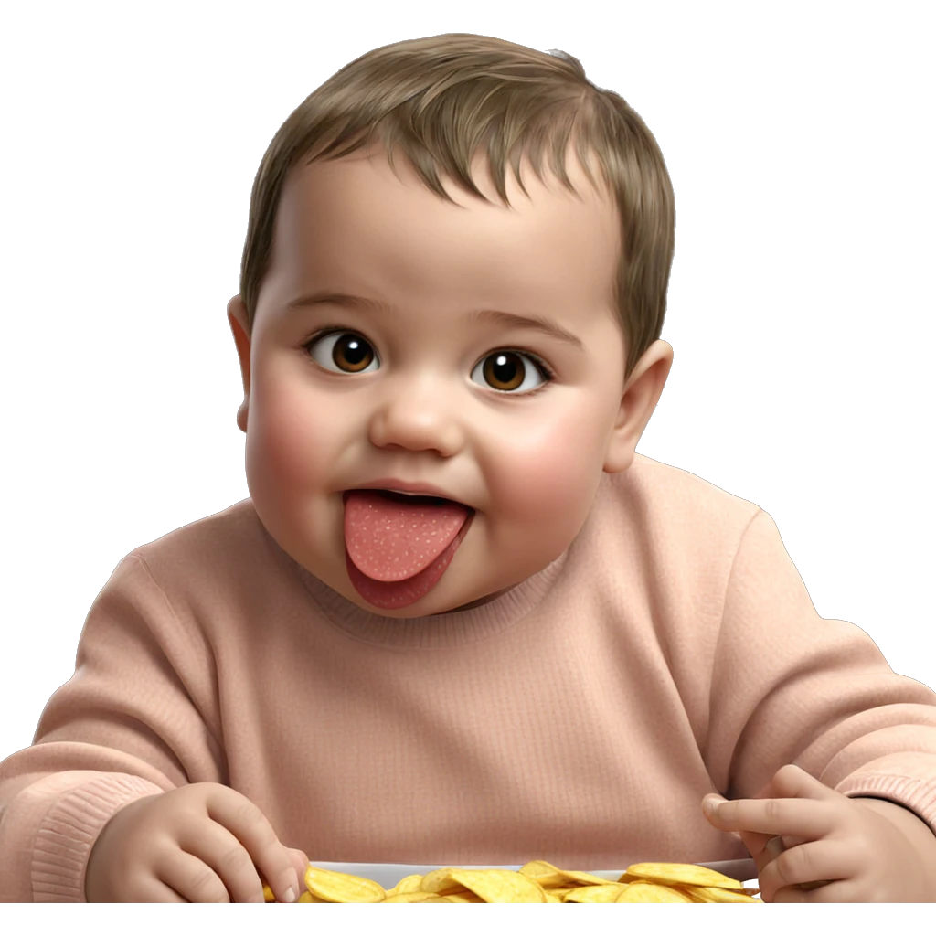 boy with chips and tongue out emoji